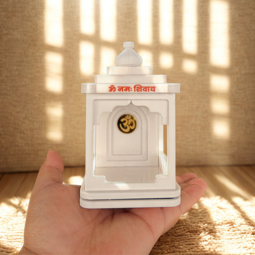 DivineGlow 1.0 Acrylic Devalaya – Mini Shubh Aura (Wireless RGB Lights 🔆)